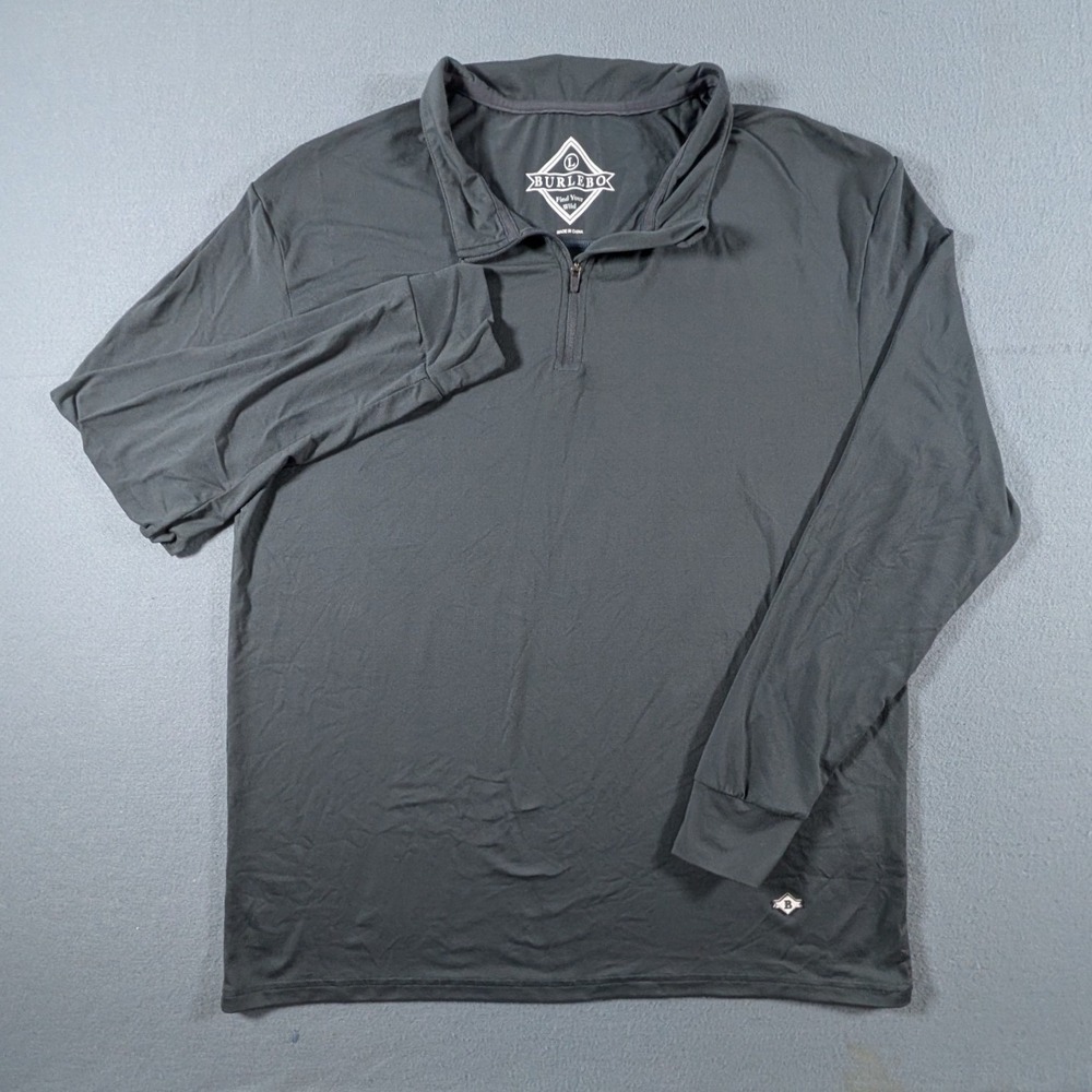 Burlebo Quarter Zip Pullover Mens Large Performance Long Sleeve Shirt Athleisure